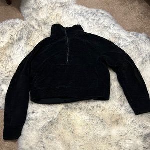 Scuba oversized cropped fleece funnel neck